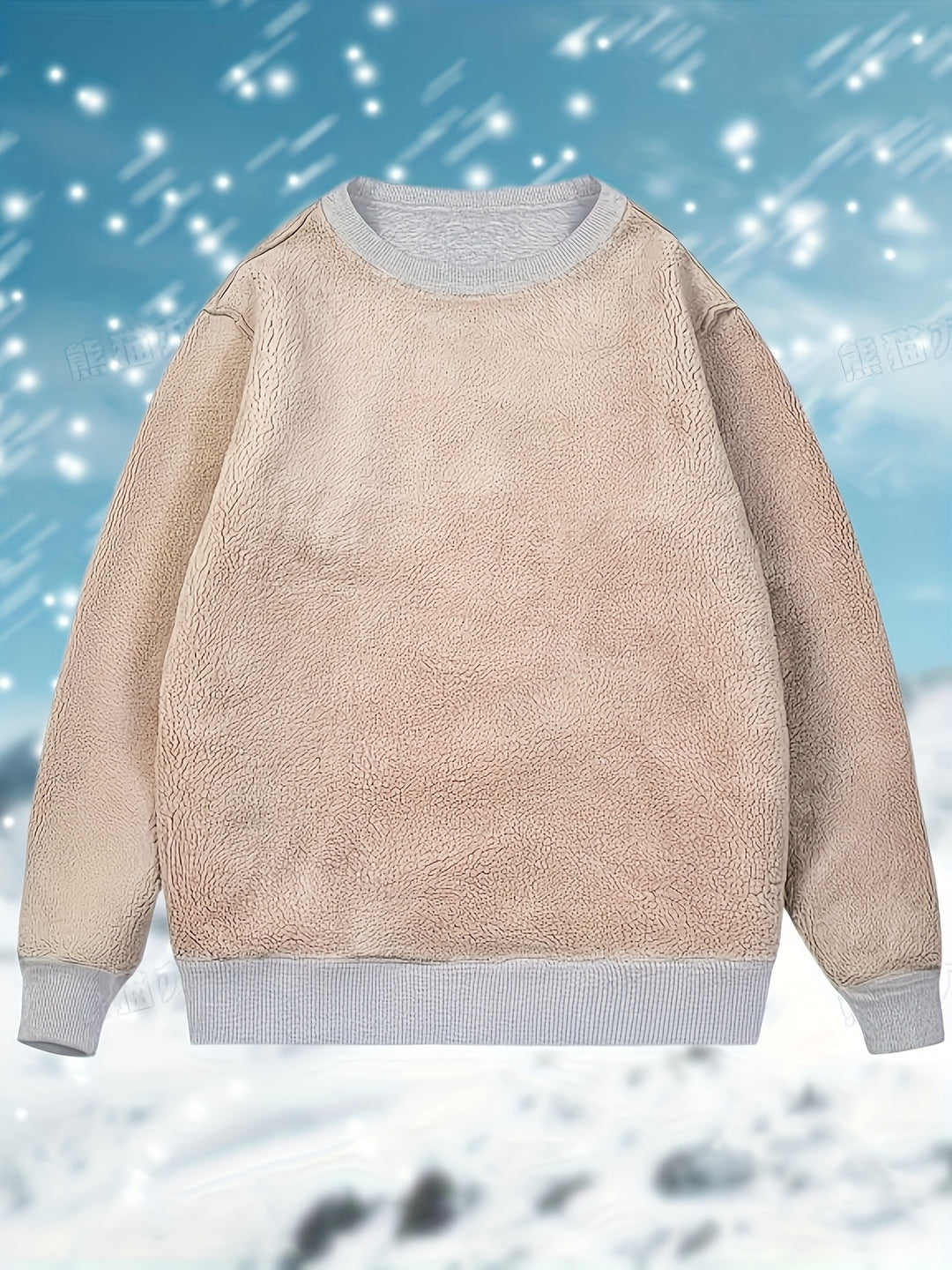 Men's Heavyweight Winter Pullover Sweater with Warm Lining