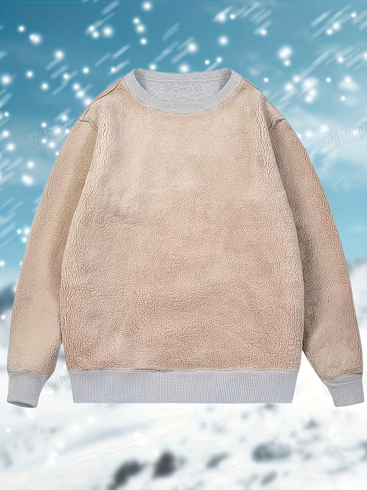 Men's Heavyweight Winter Pullover Sweater with Warm Lining