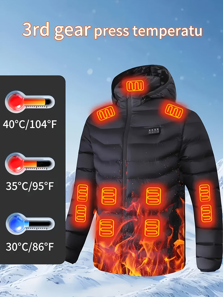 Men's Heated Coat for Couples with 24 Heating Zones Wind-Resistant