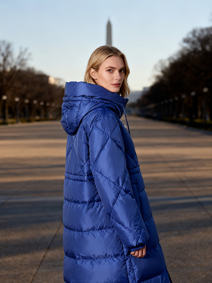 Women's Down Coat with Hood for Winter Warmth