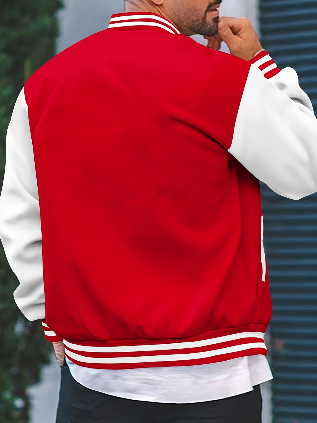 Men's Casual Baseball Jacket Spring Autumn Fashion Button Collar
