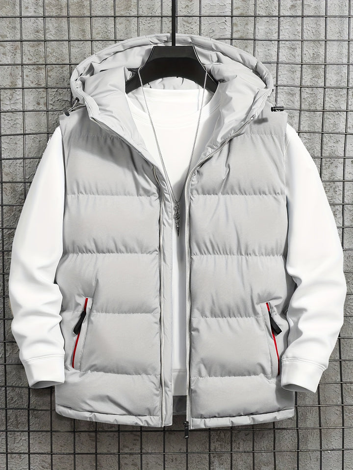 Men's Hooded Vest Thickened Lightweight Stylish Casual Wear