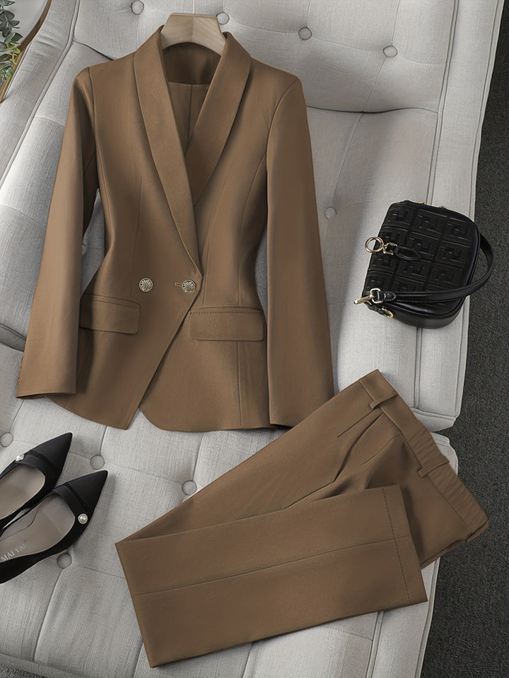 Two-Piece Suit Set with Waistcoat and Matching Pants