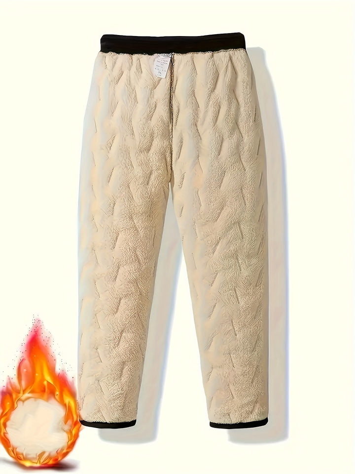 Men's Winter Casual Straight-Leg Jogger Pants with Drawstring