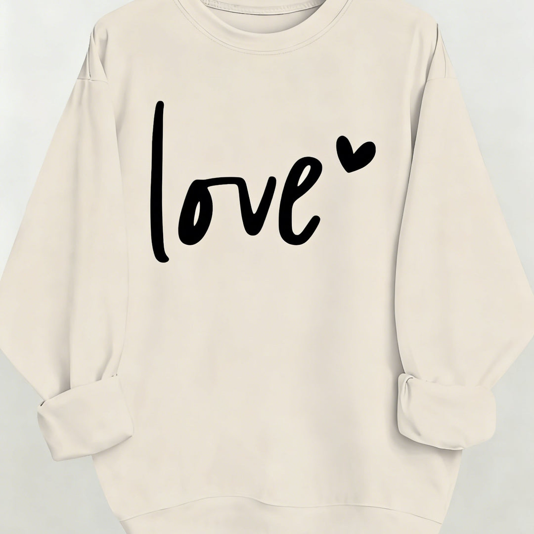 Women's Casual Fashion Sweatshirt Crew Neck Letter Pattern