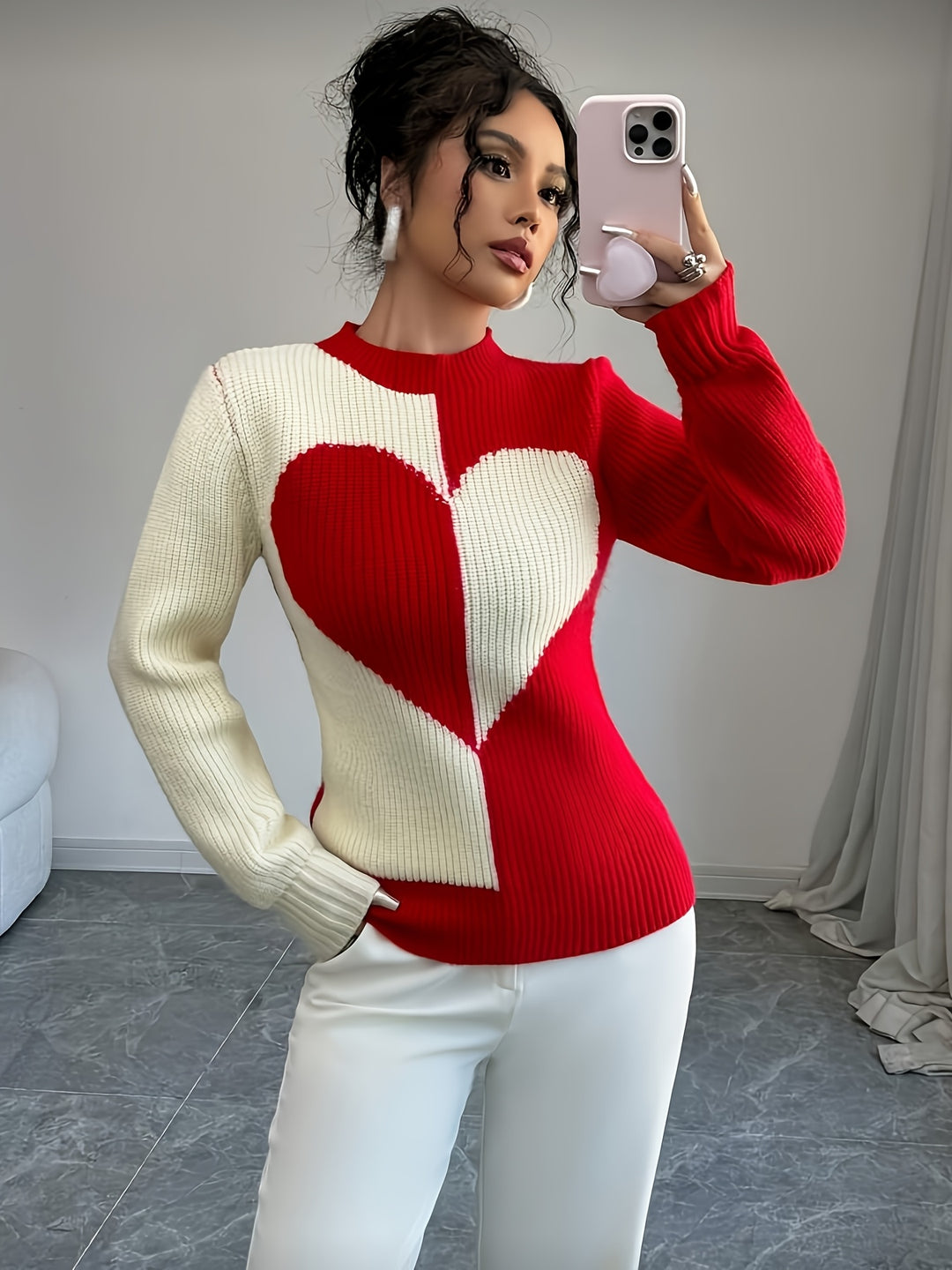 Women's Half-Turtleneck Pullover Sweater