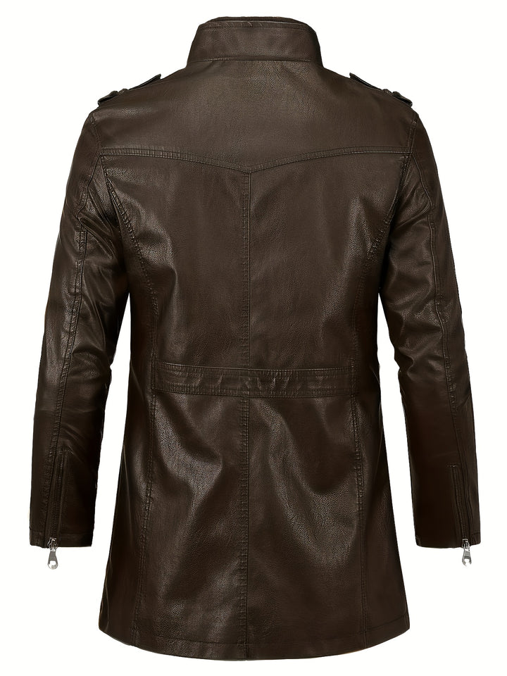Casual Streetwear Jacket for Men with Stand-Up Collar and Pockets