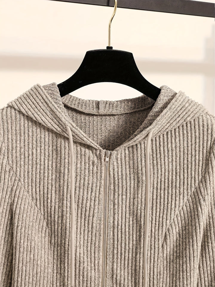 Elegant Women's Hooded Long Sleeve Top and Pants Set