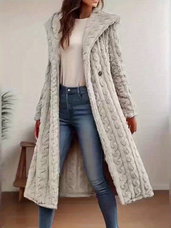 Elegant Women's Long Cardigan Stylish Outer Bathrobe Mid-Length Coat