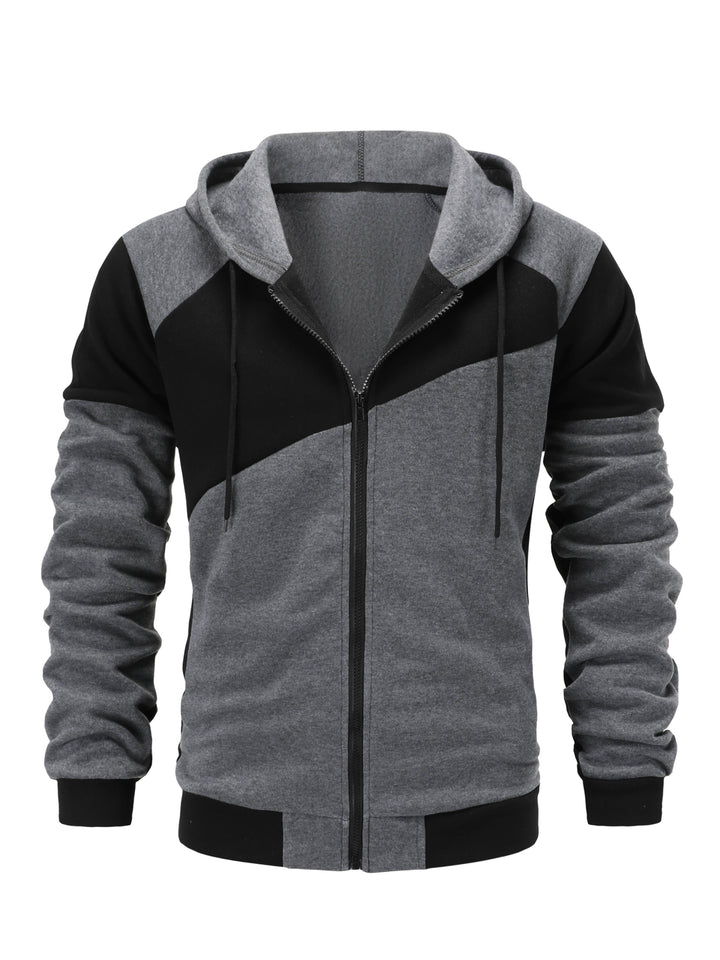 Men's Sports Set - Long Sleeve Hooded Jacket and Jogging Pants