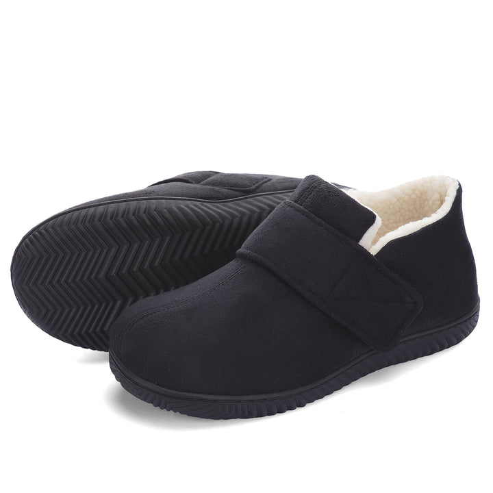 Men's Adjustable Strap Memory Foam Home Shoes with Non-Slip Soles