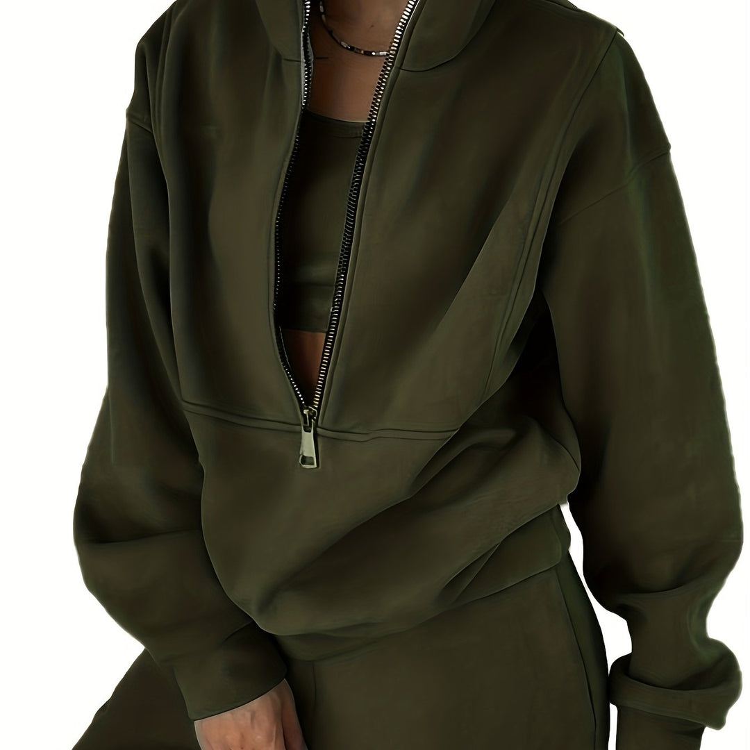 Women's Winter Sweater and Pants Set, Fleece Activewear Two-Piece