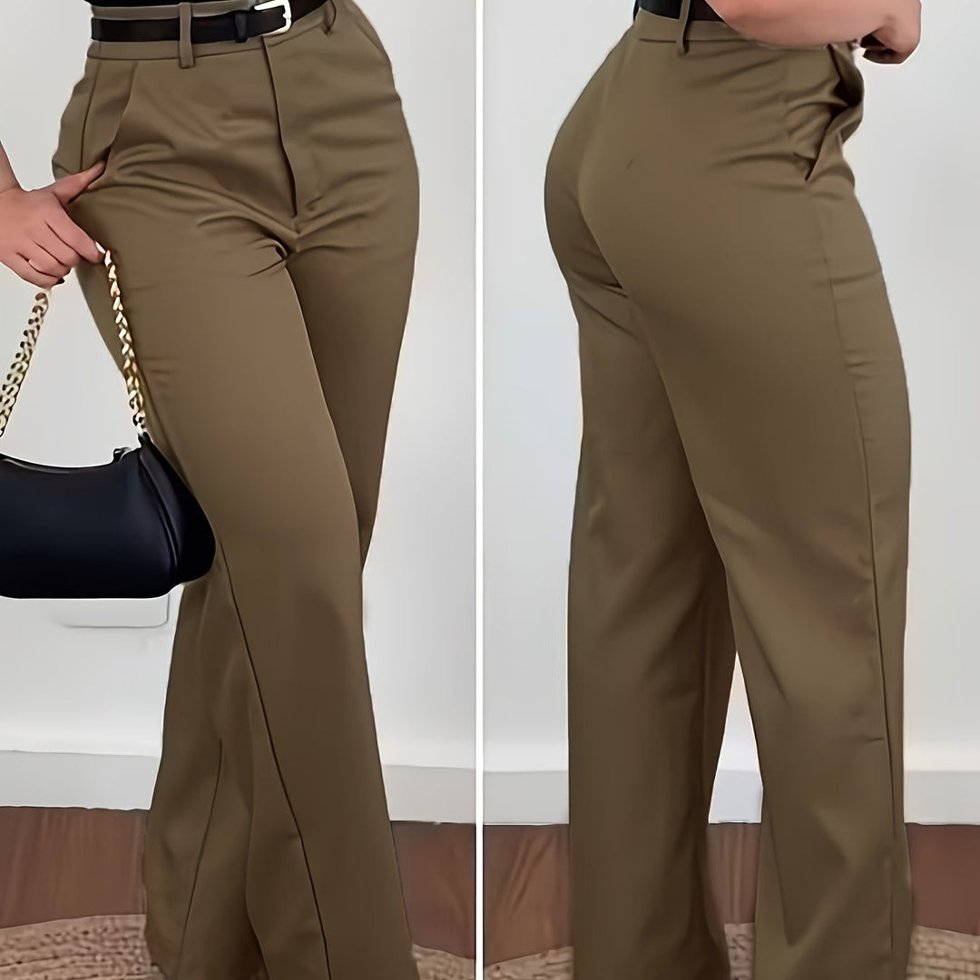 Fashionable Vintage Women's Suit Pants Straight-Leg Trousers