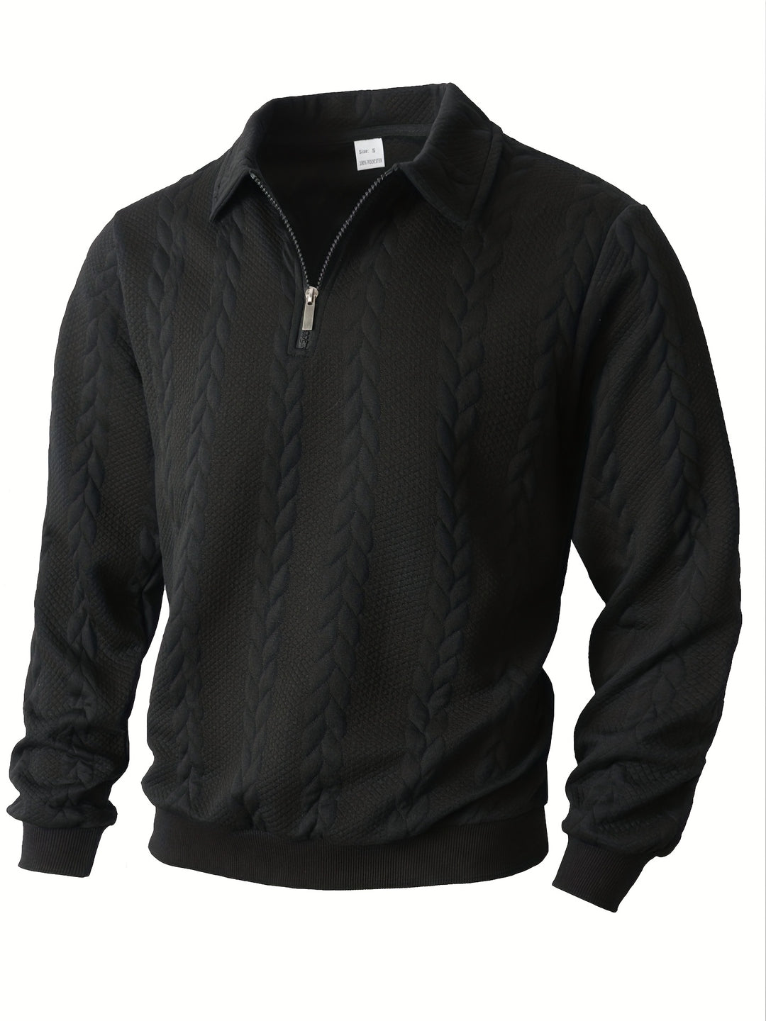 Men's Knitted Stand Collar Half-Zip Jacket Sweatshirt Outerwear