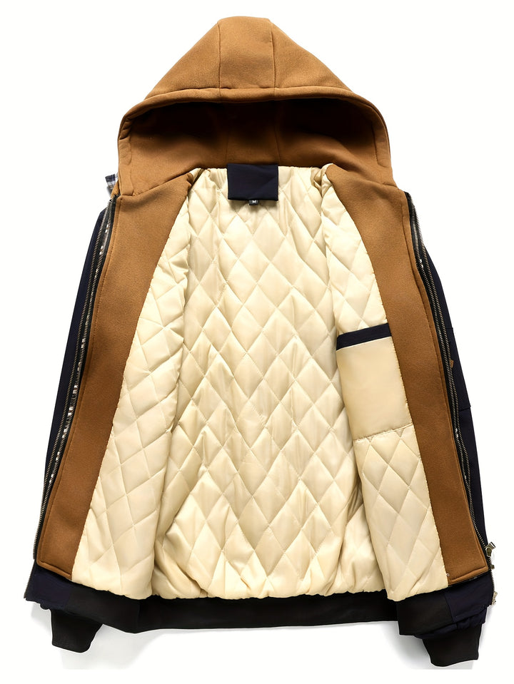 Men's Sports Jacket with Cap, Outdoor Tactical Zipper Pocket Jacket