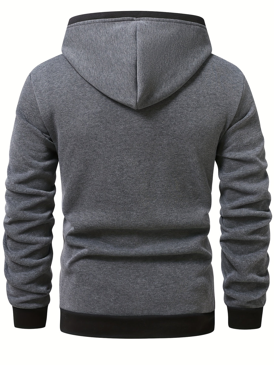 Men's Casual Color Block Hoodie with Zipper Closure Long Sleeve Sweatshirt