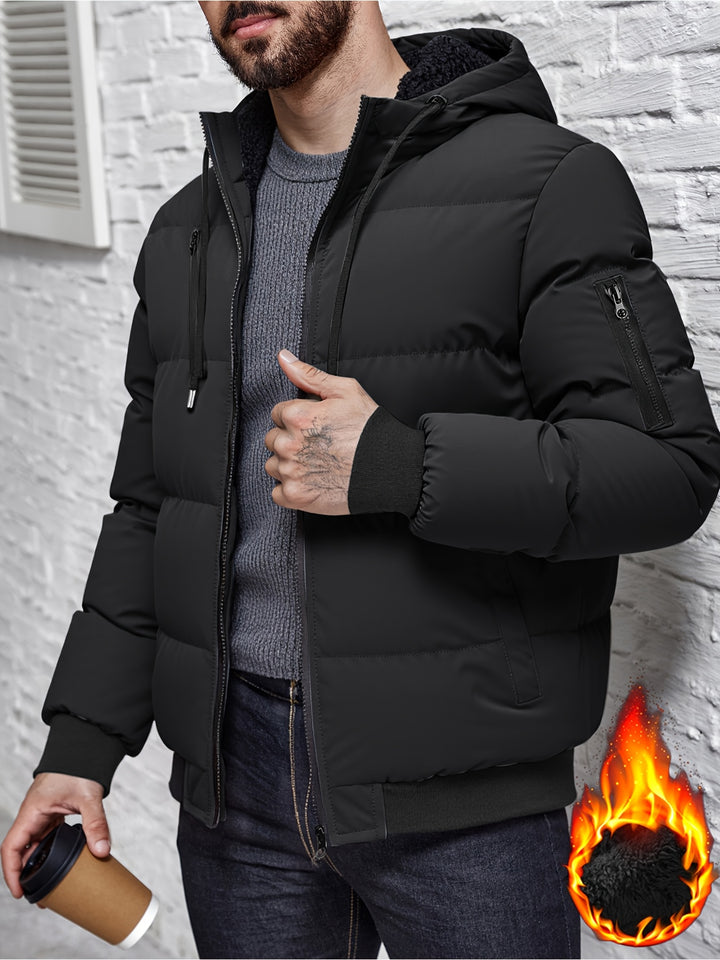 Hooded Winter Plush Jacket Thick Warm Casual Outdoor Zipper Jacket