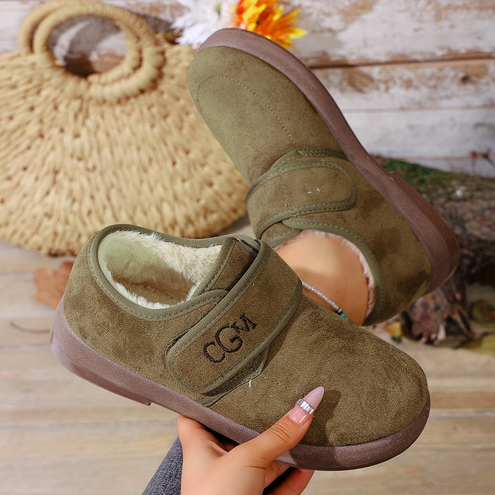 Women's Winter Ankle Boots Slip-On Flat Design Cold-Resistant Footwear