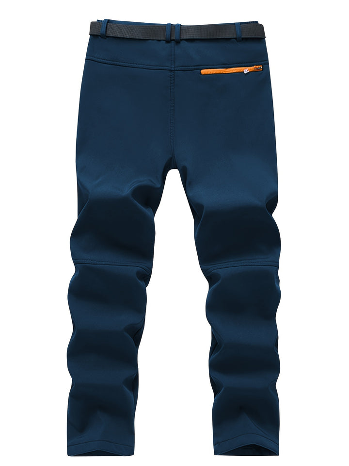 Men's Windproof Cargo Pants with Belt and Zippered Pockets