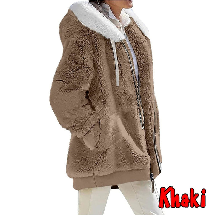 Women's Loose Sports Zipper Hooded Jacket Autumn Winter