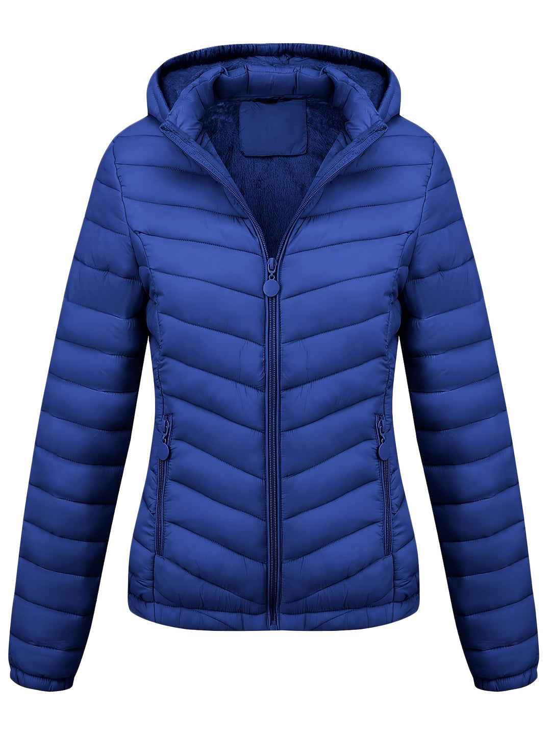 Women's Hooded Padded Coat with Pockets for Autumn Winter Fashion