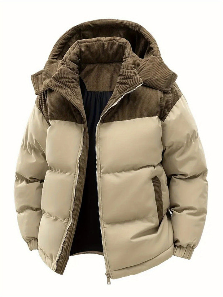 Hooded Fleece Coat for Men with Detachable Hood