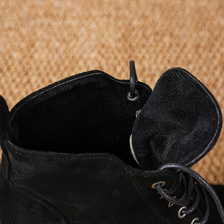 Women's Fashion Boots Round Toe Lace-Up Wedge Ankle Boots