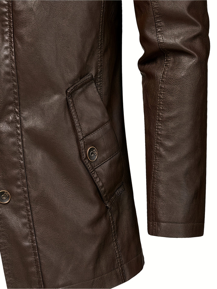Casual Streetwear Jacket for Men with Stand-Up Collar and Pockets