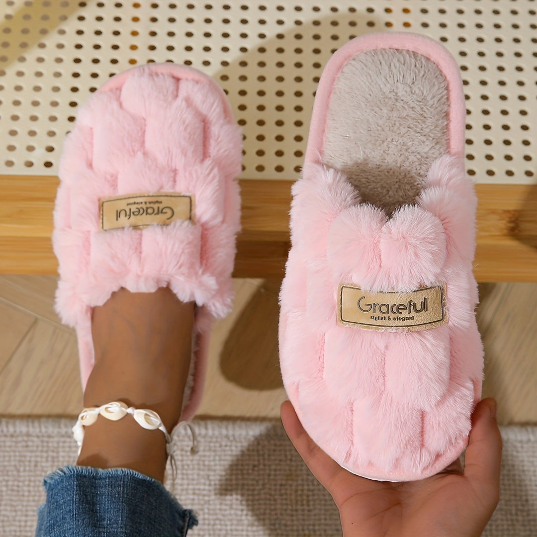 Cozy Plush Indoor Slippers for Women, Warm and Comfortable Footwear