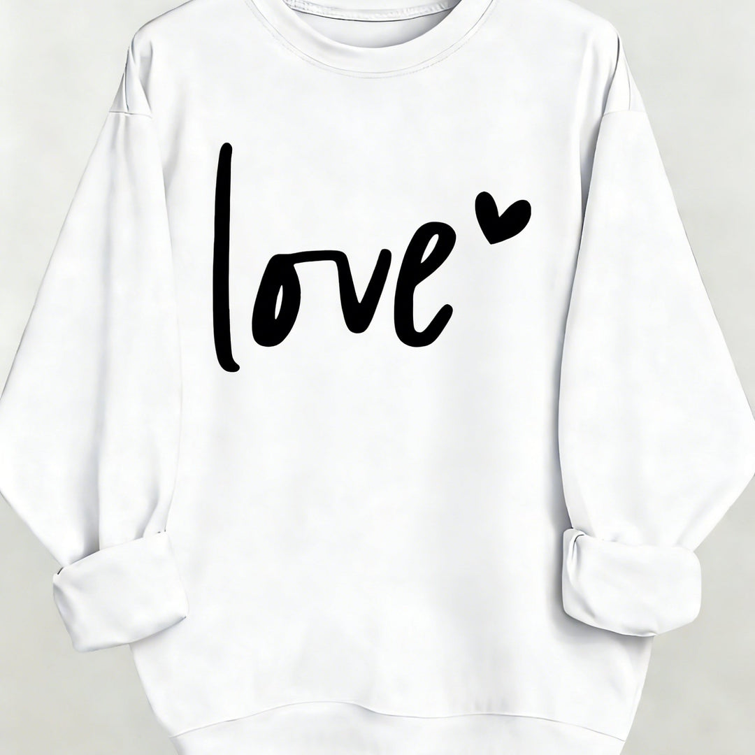 Women's Casual Fashion Sweatshirt Crew Neck Letter Pattern