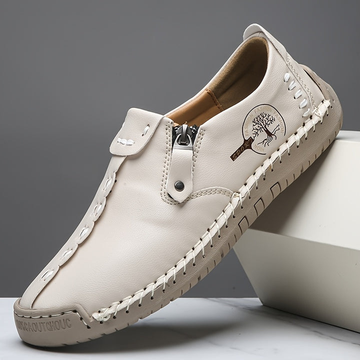 Women's Casual Loafers Slip-on Sneakers with Zipper Closure