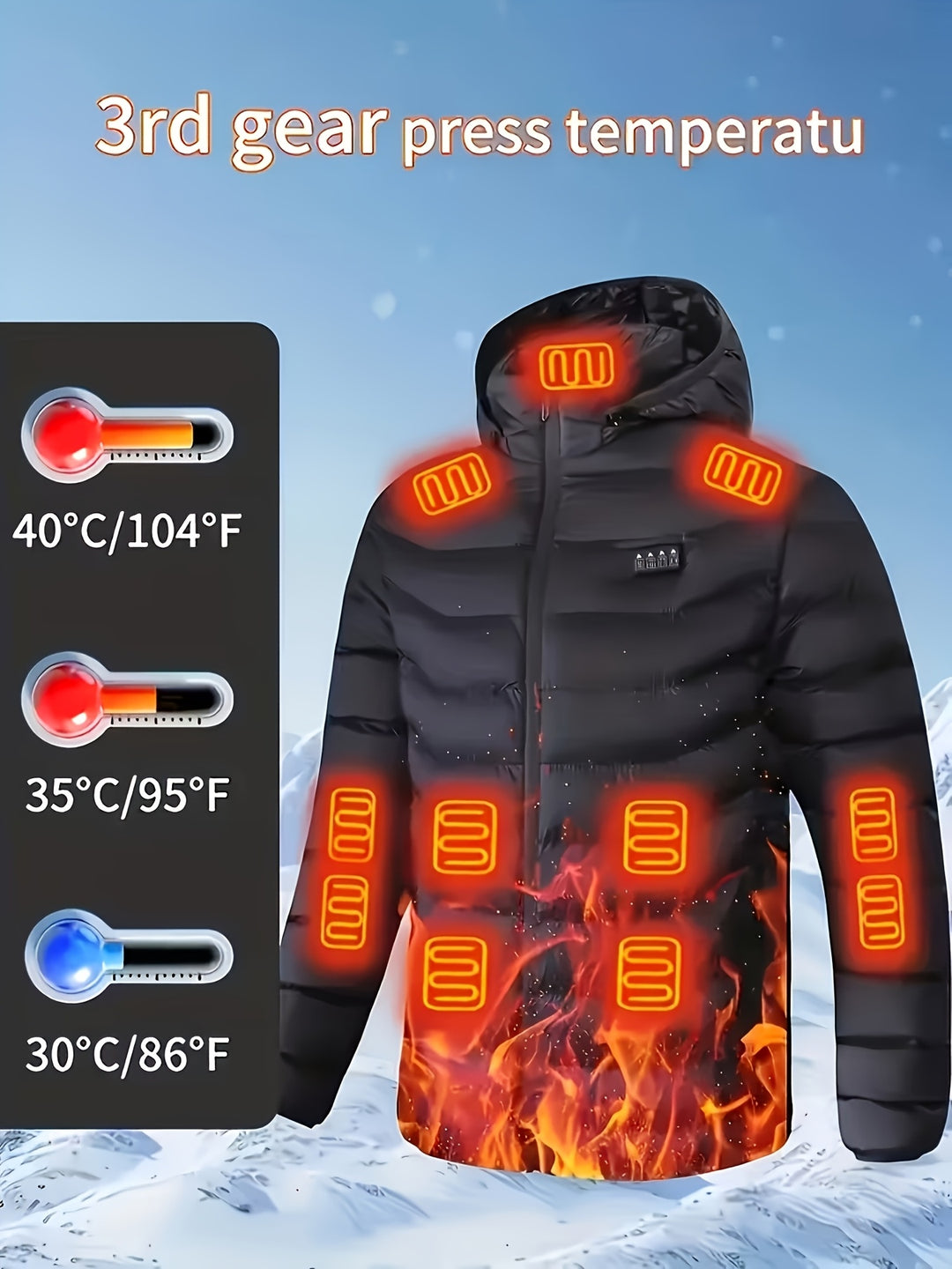 Heated Jacket for Men and Women with USB Power and Heating Zones