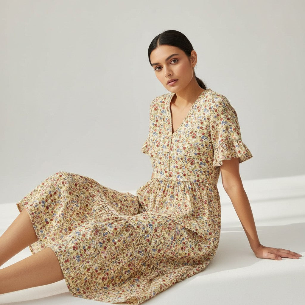B Unique Fashions Women’s Floral Midi Dress
