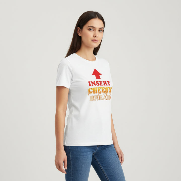 Insert Cheesy Bread Funny Graphic Unisex T-Shirt