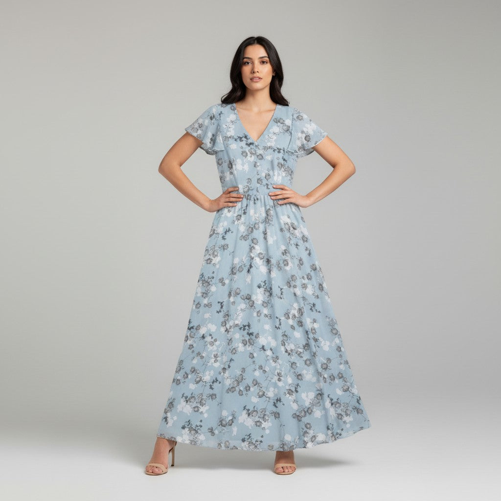 B Unique Fashions Women's Floral Autumn Dress