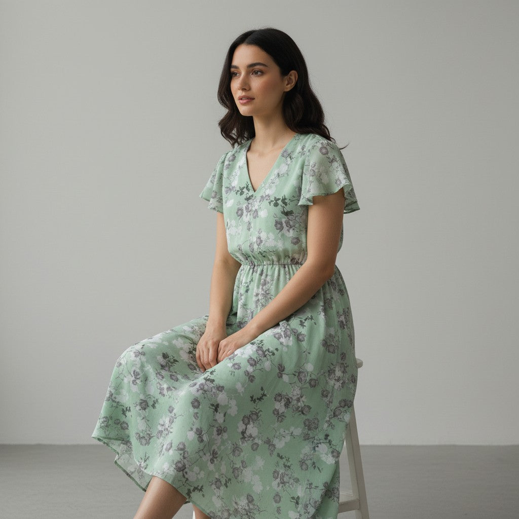 B Unique Fashions Women's Floral Autumn Dress