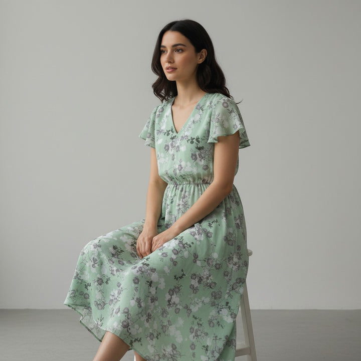 B Unique Fashions Women's Floral Autumn Dress