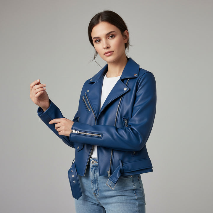 B Unique Fashions Women’s Genuine PU Leather Jacket