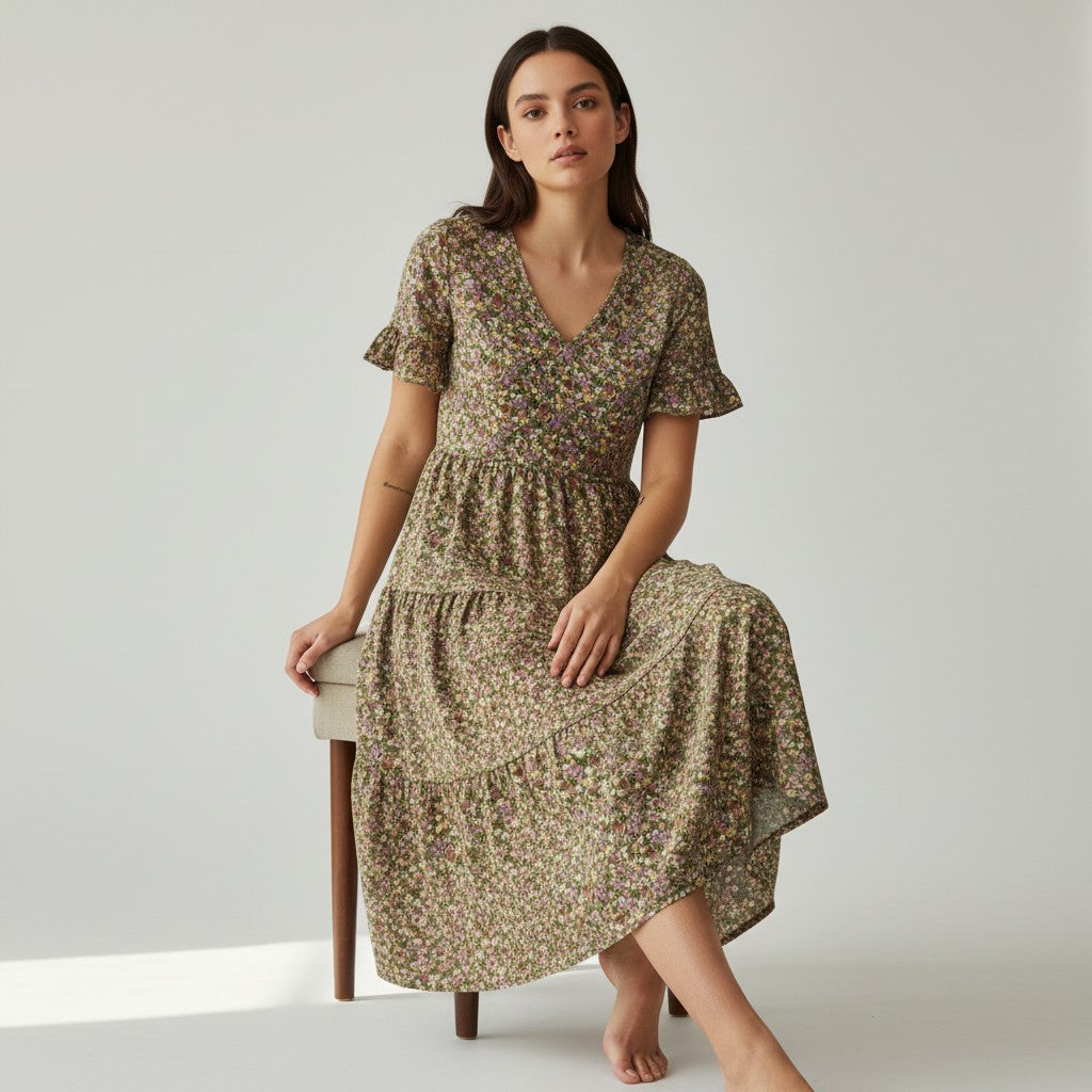 B Unique Fashions Women’s Floral Midi Dress