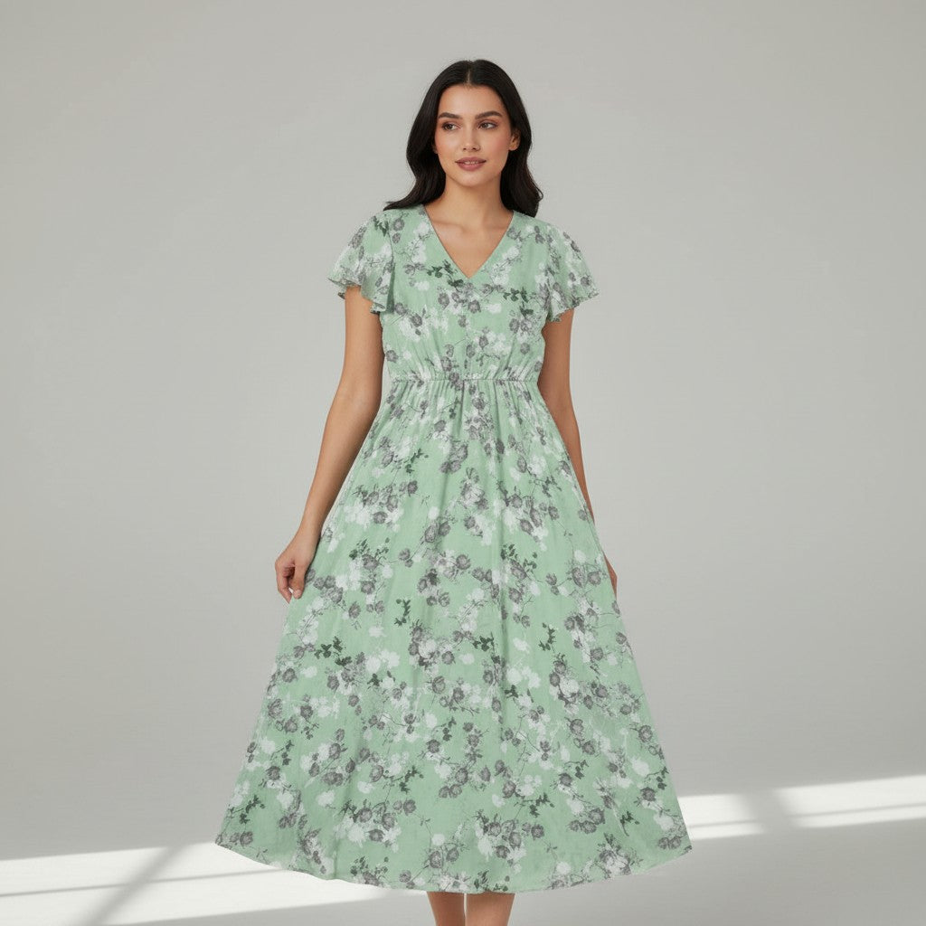 B Unique Fashions Women's Floral Autumn Dress