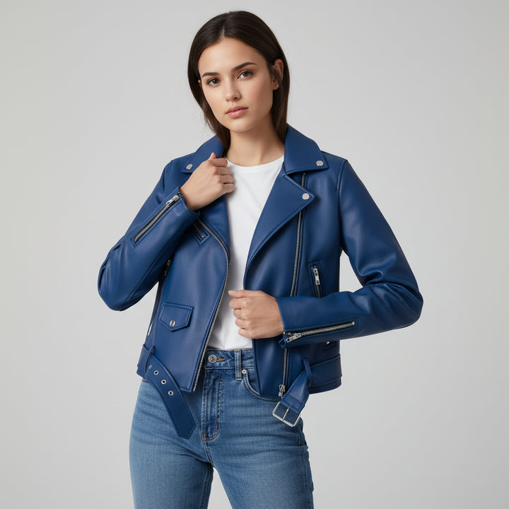 B Unique Fashions Women’s Genuine PU Leather Jacket