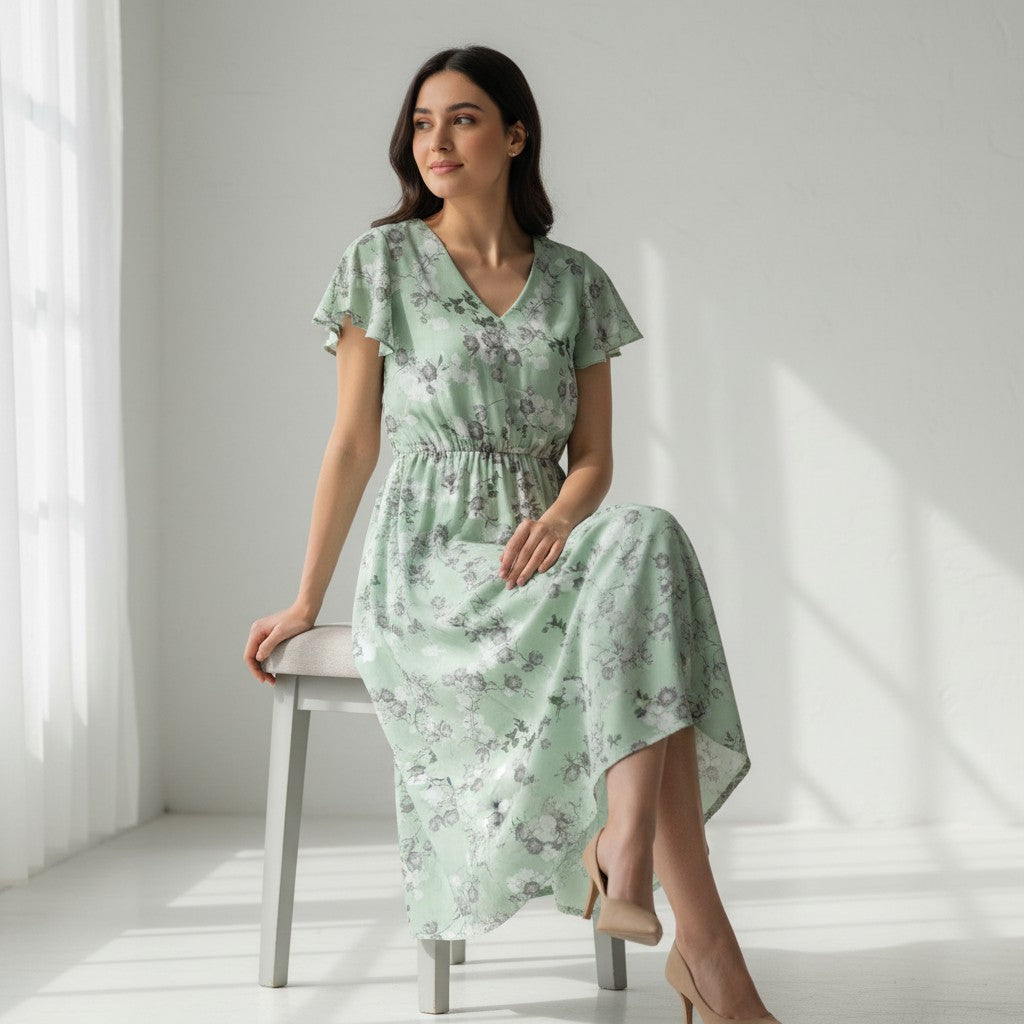 B Unique Fashions Women's Floral Autumn Dress