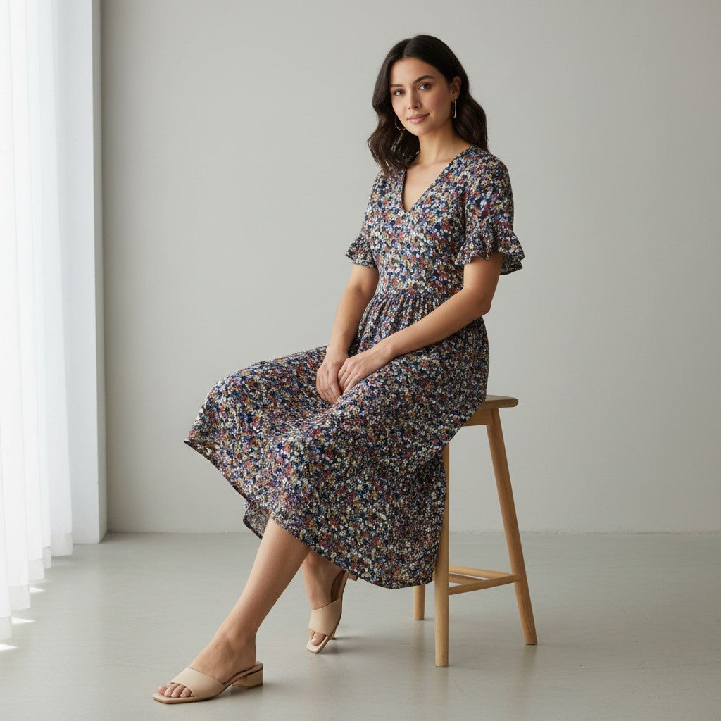 B Unique Fashions Women’s Floral Midi Dress