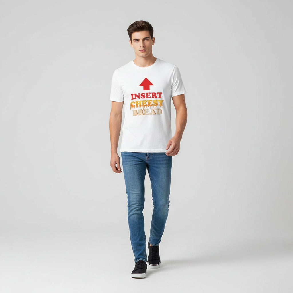 Insert Cheesy Bread Funny Graphic Unisex T-Shirt