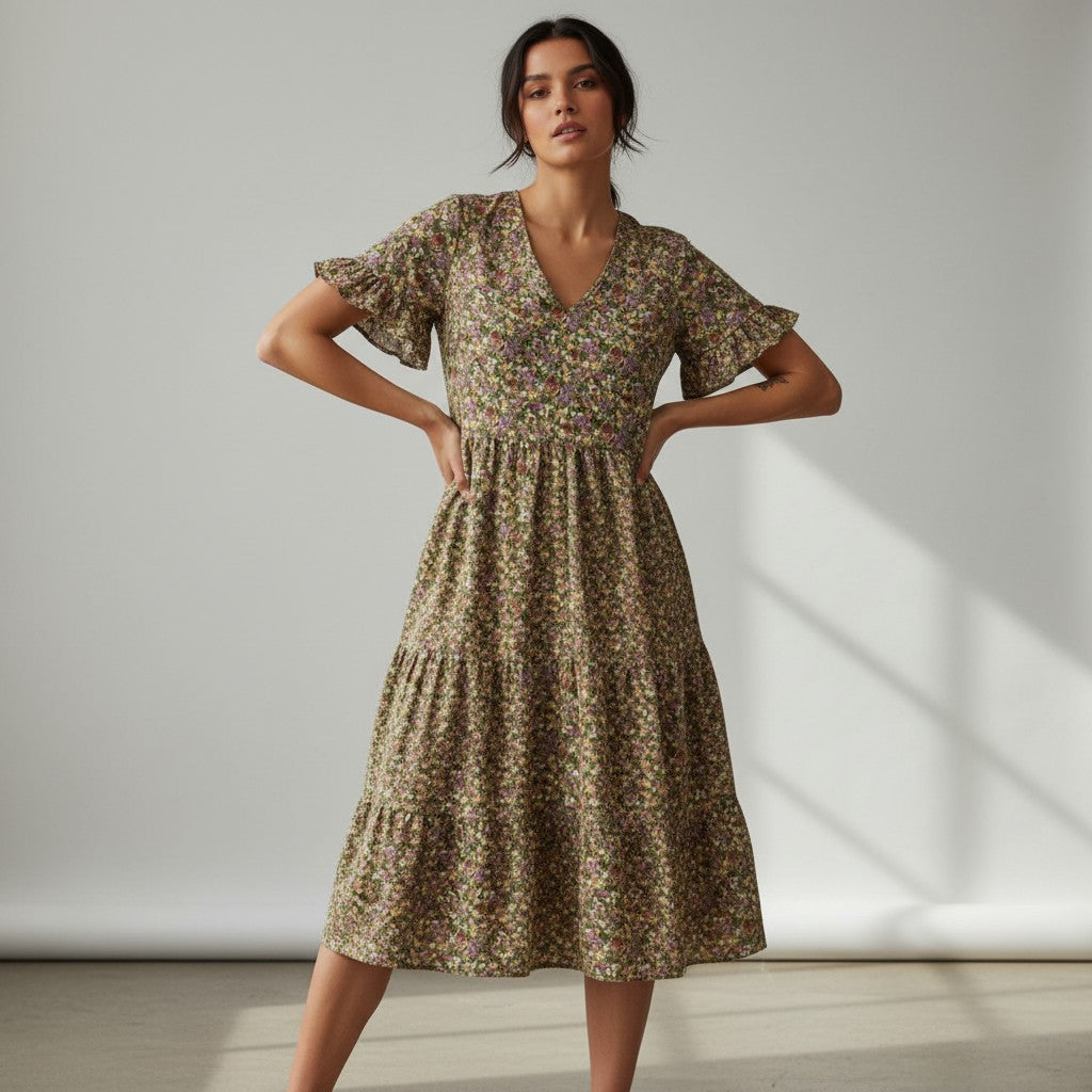 B Unique Fashions Women’s Floral Midi Dress